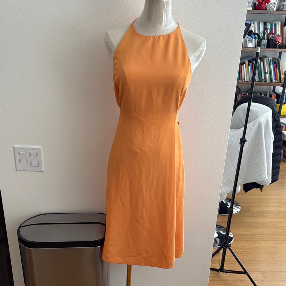 Ann Taylor Vibrant Orange Backless Dress